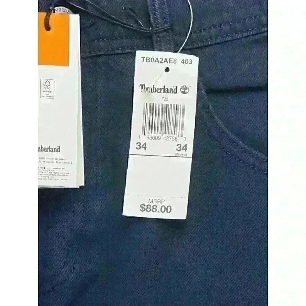 NEW! Timberland Men's Size W34 L34 Earthkeepers Tapered Fit Denim Jean NWT $88 - Picture 3 of 3
